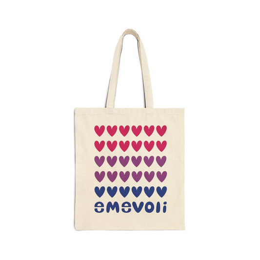 emevoli | Cotton Canvas Tote Bag | Bisexual Flag Colors