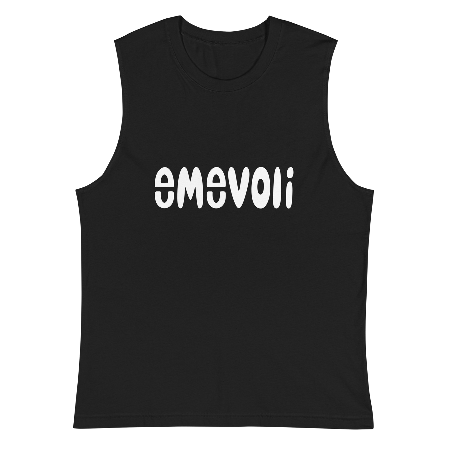emevoli | Black Tank | White Text | Women's